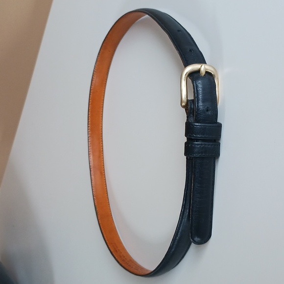 Coach Black and Tan Leather Belt with Gold Buckle - Picture 2 of 12